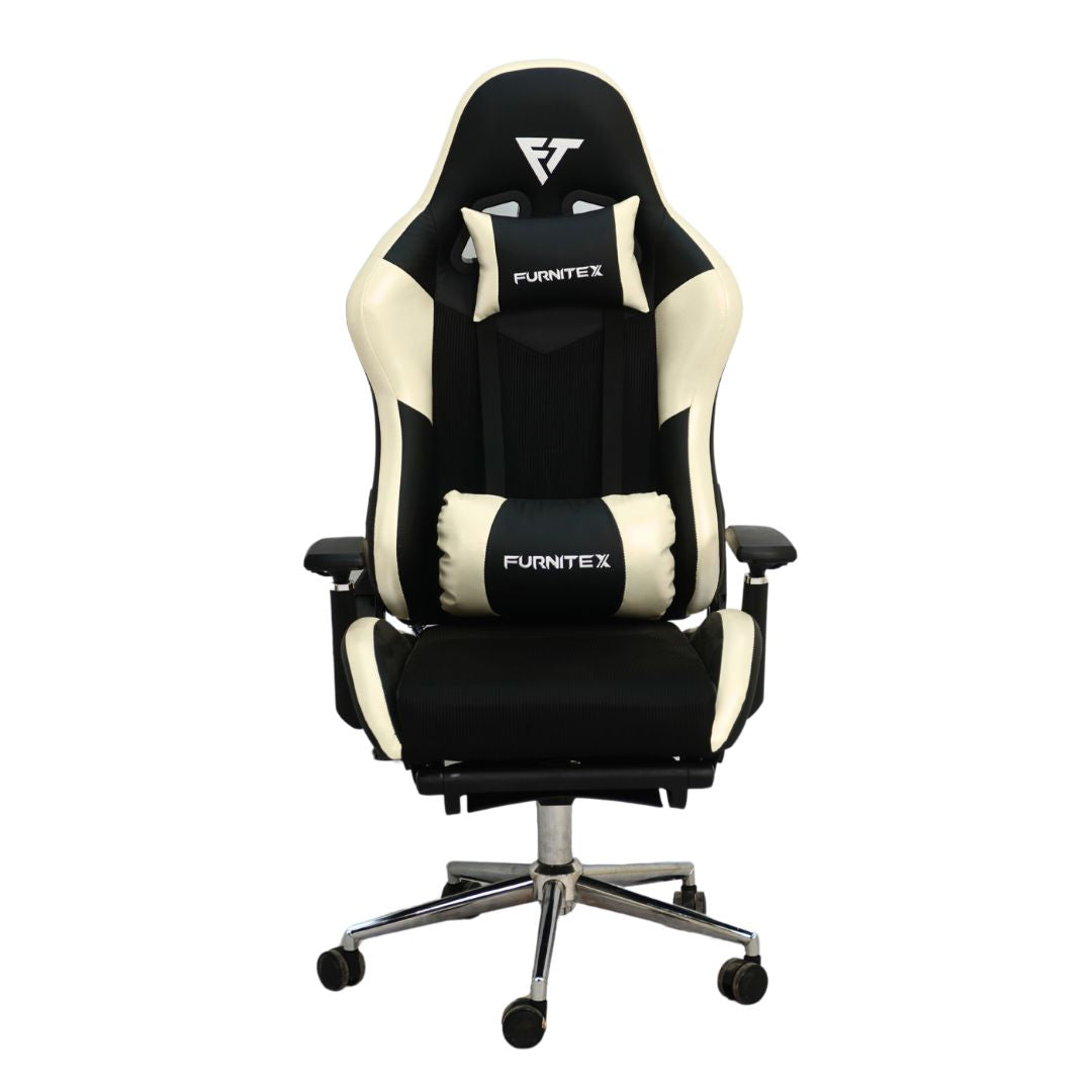 Gaming Chair with 4D Armrest and Foot Rest (FT-G1 Pro)Glossy Off White - best office chair in bangladesh, executive chair for office, childs table and chair set, Gaming Chair, Digital Safety Locker, Bar Stool, leather boss chair, Restaurant Chair, Large Antique Wall Mirror -Furnitex Limited