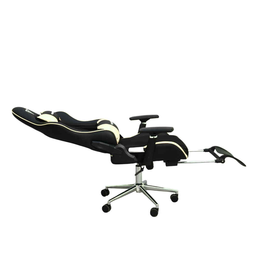 FURNITEX - Gaming Chair with 4D Armrest and Foot Rest (FT-G2 PRO )Glossy Off White - best office chair in bangladesh, executive chair for office, childs table and chair set, Gaming Chair, Digital Safety Locker, Bar Stool, leather boss chair, Restaurant Chair, Large Antique Wall Mirror -Furnitex Limited