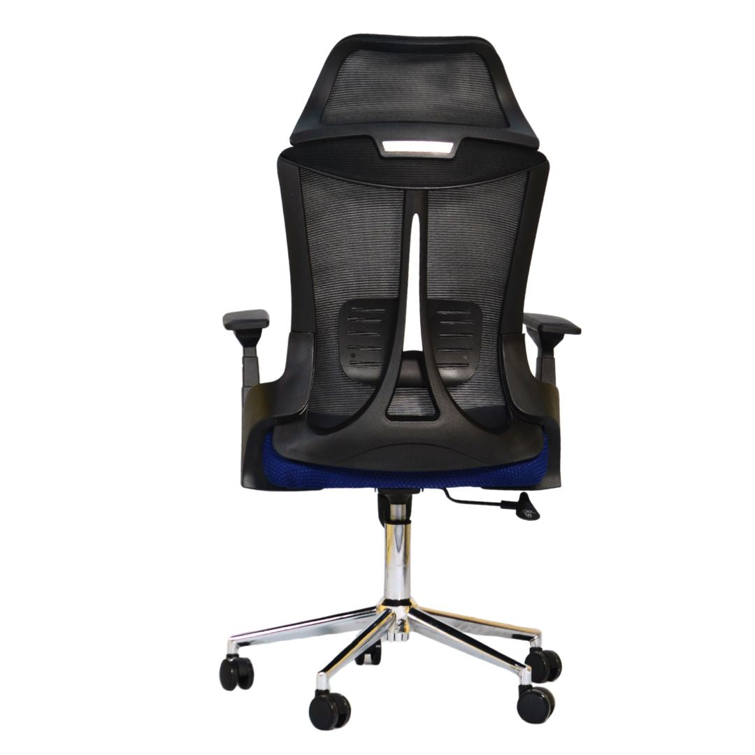 Executive Office Chair (FT-HJ053A) Black and (Blue Mesh)