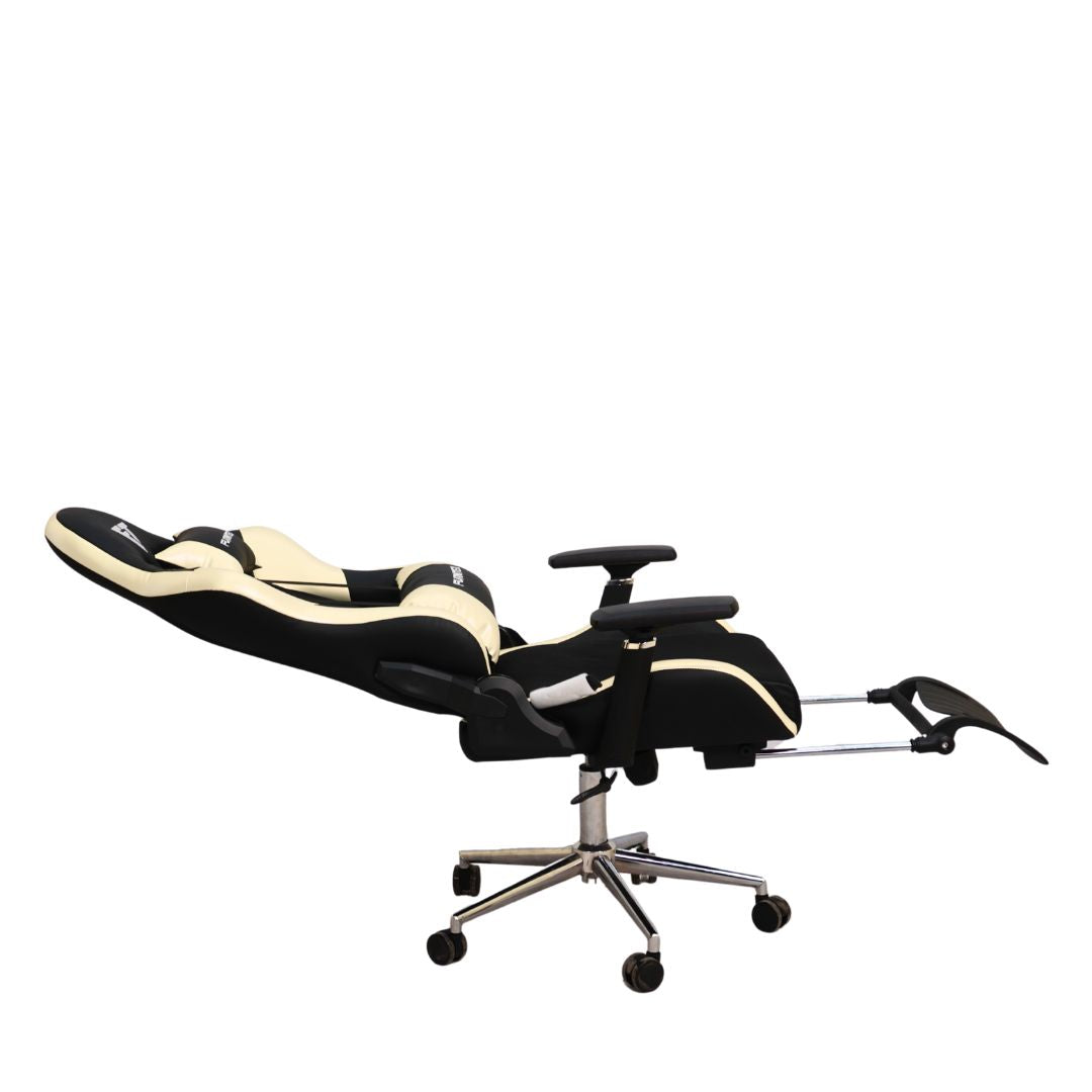 Gaming Chair with 4D Armrest and Foot Rest (FT-G1 Pro)Glossy Off White - best office chair in bangladesh, executive chair for office, childs table and chair set, Gaming Chair, Digital Safety Locker, Bar Stool, leather boss chair, Restaurant Chair, Large Antique Wall Mirror -Furnitex Limited