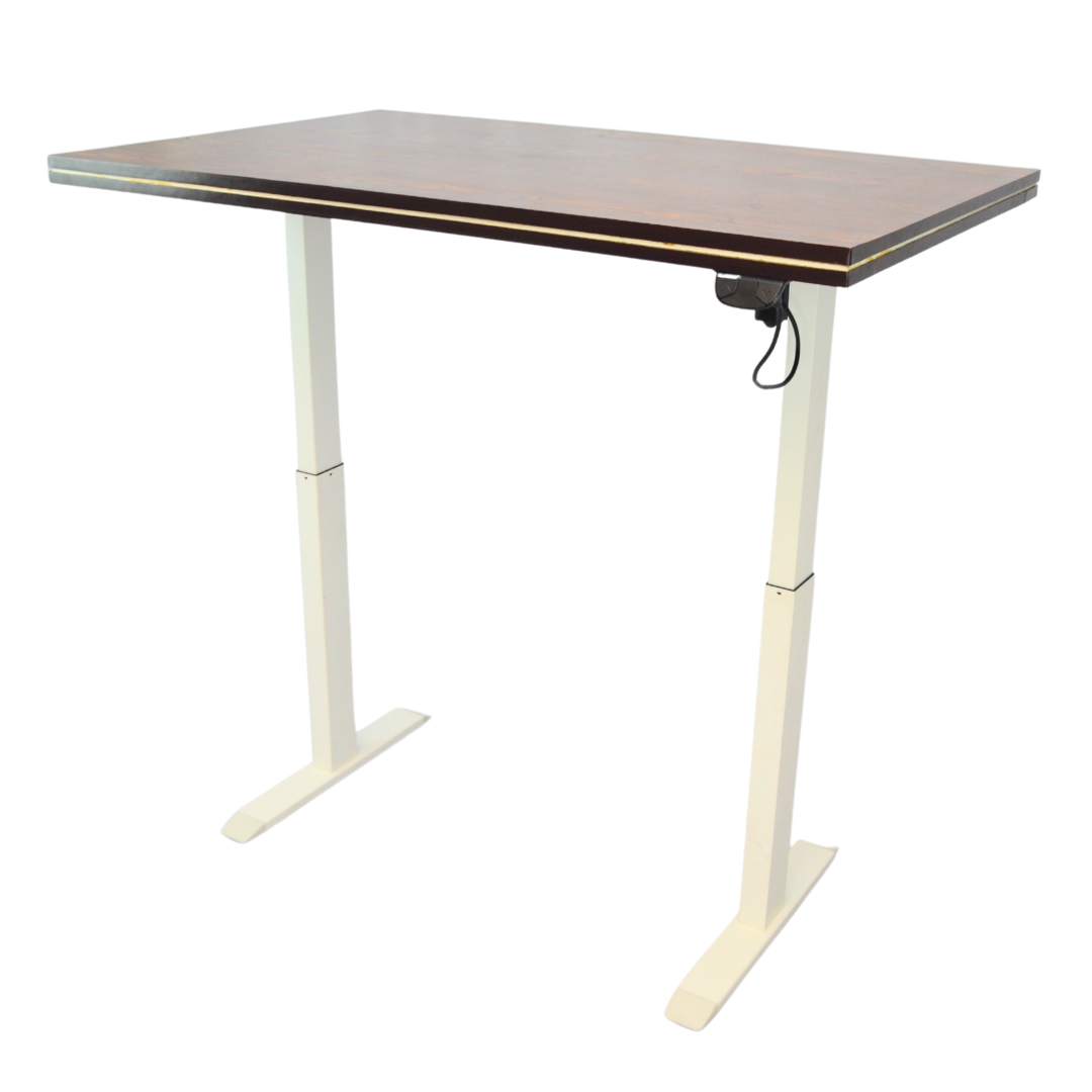 Electric Height-Adjustable Elevating Desk (FT-Y100) White Brown Top - best office chair in bangladesh,  executive chair for office, childs table and chair set, Gaming Chair, Digital Safety Locker, Bar Stool, leather boss chair, Restaurant Chair, Large Antique Wall Mirror -Furnitex Limited