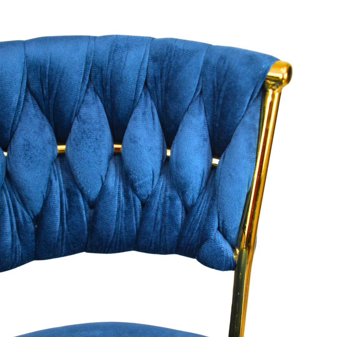 Gold Premium Velvet Bar stool (FT-BJ151) Blue Furnitex Limited