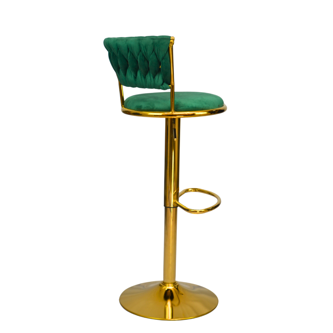 Gold Premium Velvet Bar stool (FT-BJ151) Green Furnitex Limited