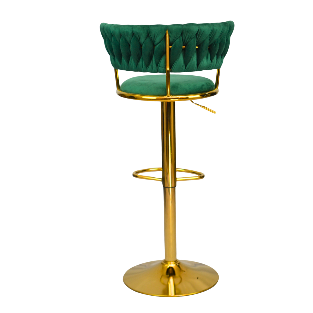 Gold Premium Velvet Bar stool (FT-BJ151) Green Furnitex Limited