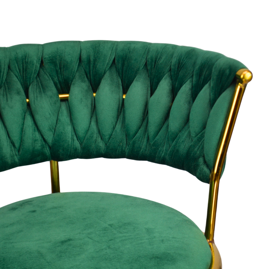 Gold Premium Velvet Bar stool (FT-BJ151) Green Furnitex Limited