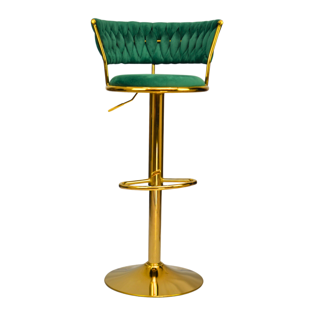 Gold Premium Velvet Bar stool (FT-BJ151) Green Furnitex Limited