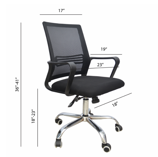 Hydraulic Chair (FT-HJ0601) Black - best office chair in bangladesh,  executive chair for office, childs table and chair set, Gaming Chair, Digital Safety Locker, Bar Stool, leather boss chair, Restaurant Chair, Large Antique Wall Mirror -Furnitex Limited