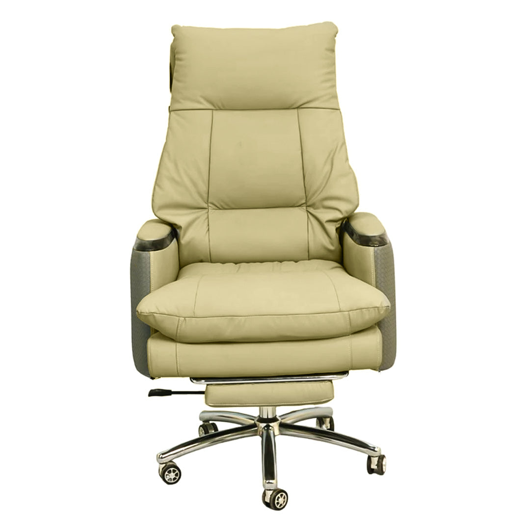 Executive Luxury Boss Chair with Footrest (FT-H0628) Light Cream