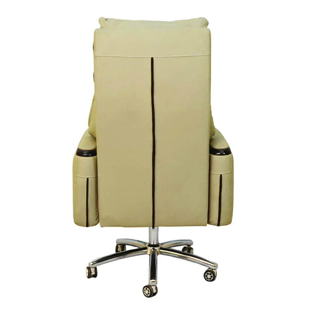 Executive Luxury Boss Chair with Footrest (FT-H0628) Light Cream
