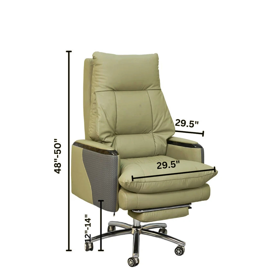 Executive Luxury Boss Chair with Footrest (FT-H0628) Light Cream