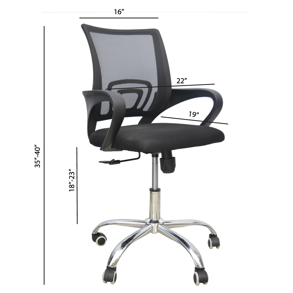 Hydraulic Chair (FT-H4006) Black - best office chair in bangladesh, executive chair for office, childs table and chair set, Gaming Chair, Digital Safety Locker, Bar Stool, leather boss chair, Restaurant Chair, Large Antique Wall Mirror -Furnitex Limited