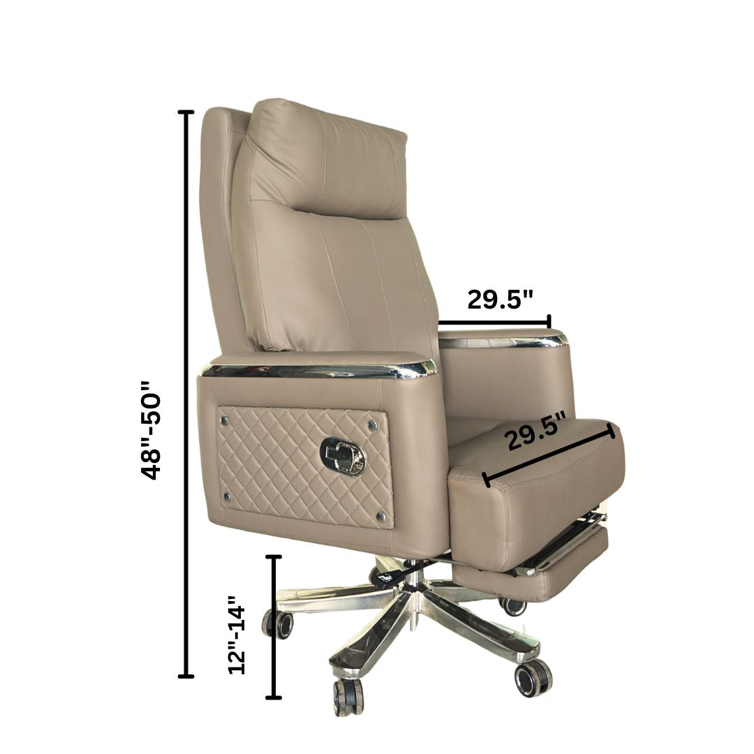 Executive Luxury Boss Chair with Footrest (FT-H0631) cream