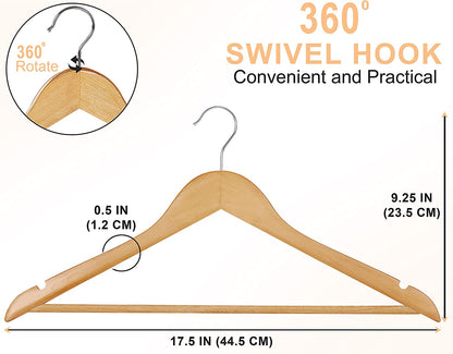 10 Pieces Premium Wooden Hangers with 360-Degree Rotatable Hook - best office chair in bangladesh,  executive chair for office, childs table and chair set, Gaming Chair, Digital Safety Locker, Bar Stool, leather boss chair, Restaurant Chair, Large Antique Wall Mirror -Furnitex Limited