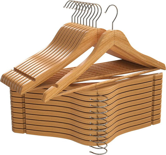 10 Pieces Premium Wooden Hangers with 360-Degree Rotatable Hook - best office chair in bangladesh,  executive chair for office, childs table and chair set, Gaming Chair, Digital Safety Locker, Bar Stool, leather boss chair, Restaurant Chair, Large Antique Wall Mirror -Furnitex Limited