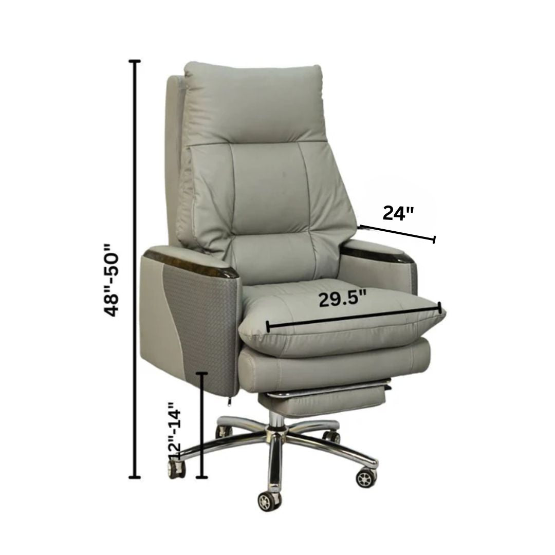 Executive Luxury Boss Chair with Footrest (FT-H0628) Gray