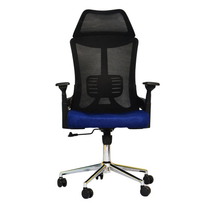 Executive Office Chair (FT-HJ053A) Black and (Blue Mesh) - best office chair in bangladesh,  executive chair for office, childs table and chair set, Gaming Chair, Digital Safety Locker, Bar Stool, leather boss chair, Restaurant Chair, Large Antique Wall Mirror -Furnitex Limited