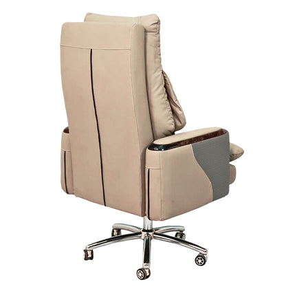 Executive Luxury Boss Chair with Footrest (FT-H0628) Light Cream