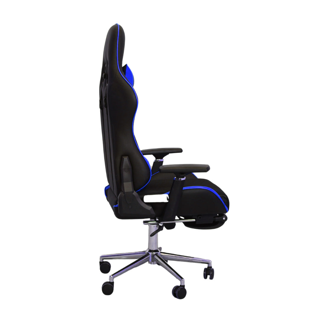 FURNITEX - Gaming Chair with 4D Armrest and Foot Rest (FT-G3 PRO ) Glossy Blue