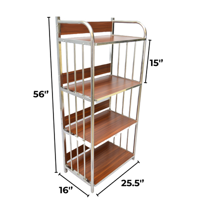 4-Layer Oven Rack Trolley (FT-OT001) – Melamine Board & Stainless Steel - best office chair in bangladesh,  executive chair for office, childs table and chair set, Gaming Chair, Digital Safety Locker, Bar Stool, leather boss chair, Restaurant Chair, Large Antique Wall Mirror -Furnitex Limited
