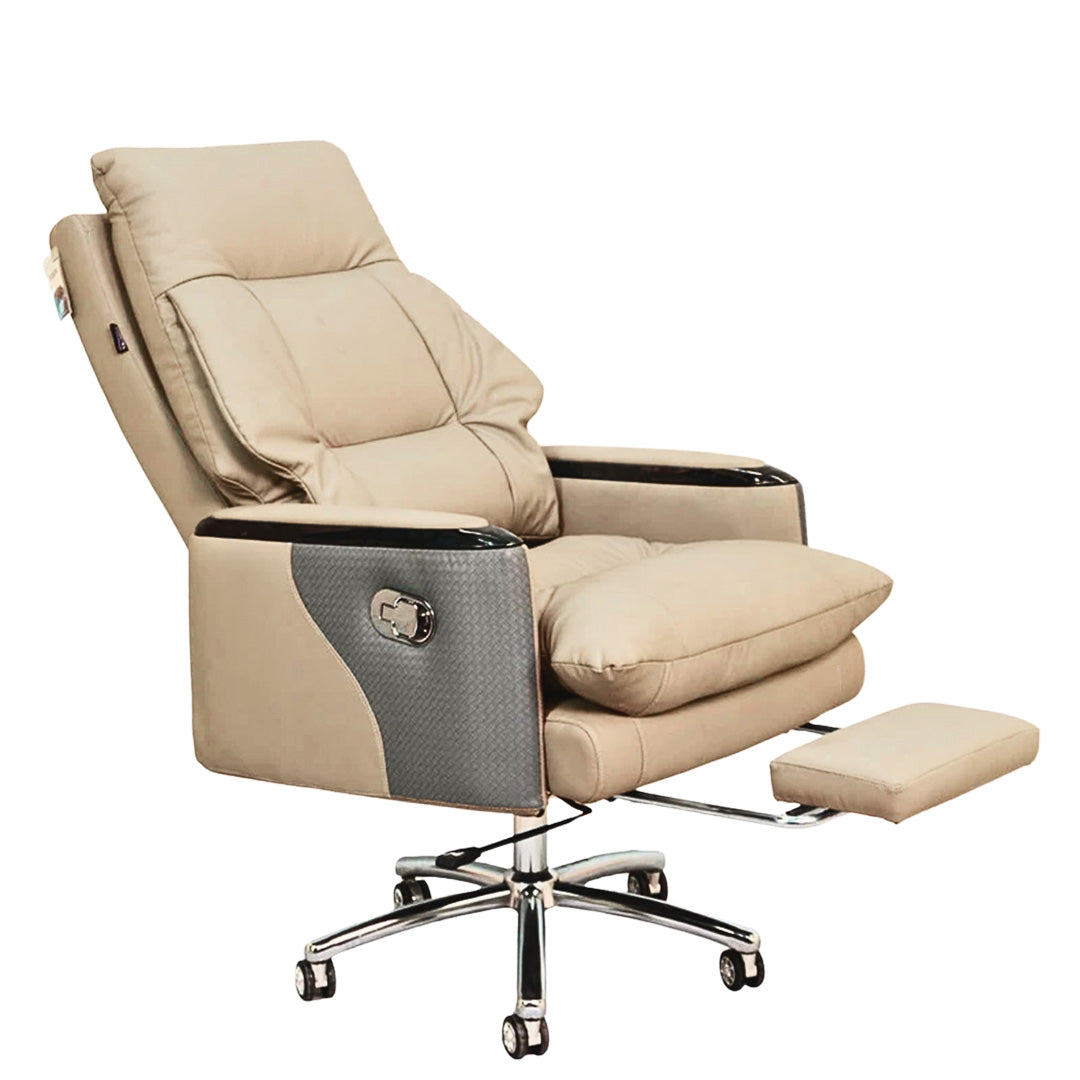 Executive Luxury Boss Chair with Footrest (FT-H0628) Light Cream