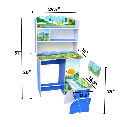 Adjustable Baby Reading Table And Chair With Storage Cabinet (FT-BRT005) - best office chair in bangladesh,  executive chair for office, childs table and chair set, Gaming Chair, Digital Safety Locker, Bar Stool, leather boss chair, Restaurant Chair, Large Antique Wall Mirror -Furnitex Limited