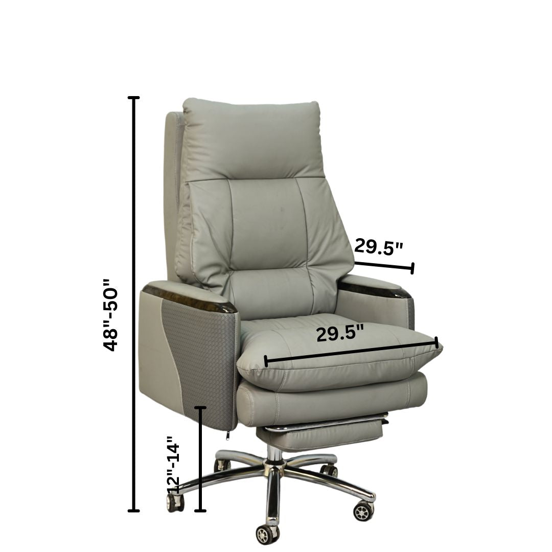 Executive Luxury Boss Chair with Footrest (FT-H0628) Gray