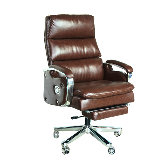 Comfortable Luxury Boss Chair with Footrest (FT-H809) coffee Furnitex Limited