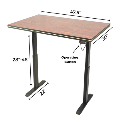 Electric Height-Adjustable Elevating Desk (FT-Y100) Black Brown Top - best office chair in bangladesh,  executive chair for office, childs table and chair set, Gaming Chair, Digital Safety Locker, Bar Stool, leather boss chair, Restaurant Chair, Large Antique Wall Mirror -Furnitex Limited