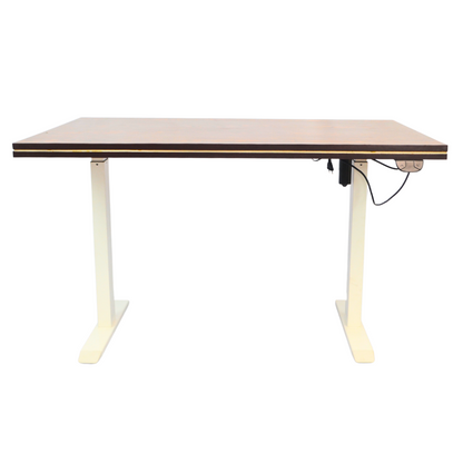 Electric Height-Adjustable Elevating Desk (FT-Y100) White Brown Top - best office chair in bangladesh,  executive chair for office, childs table and chair set, Gaming Chair, Digital Safety Locker, Bar Stool, leather boss chair, Restaurant Chair, Large Antique Wall Mirror -Furnitex Limited