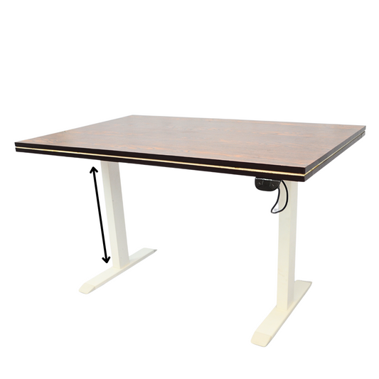 Electric Height-Adjustable Elevating Desk (FT-Y100) White Brown Top Furnitex Limited