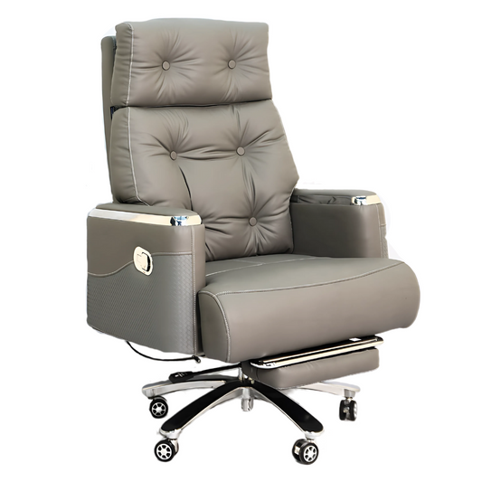 Executive Luxury Boss Chair with Footrest (FT-H0630) Gray Furnitex Limited