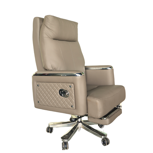 Executive Luxury Boss Chair with Footrest (FT-H0631) cream Furnitex Limited