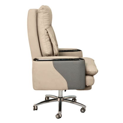 Executive Luxury Boss Chair with Footrest (FT-H0628) Light Cream