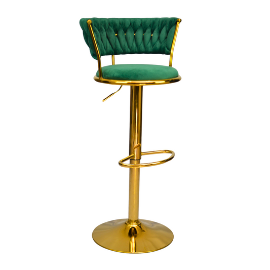 Gold Premium Velvet Bar stool (FT-BJ151) Green Furnitex Limited