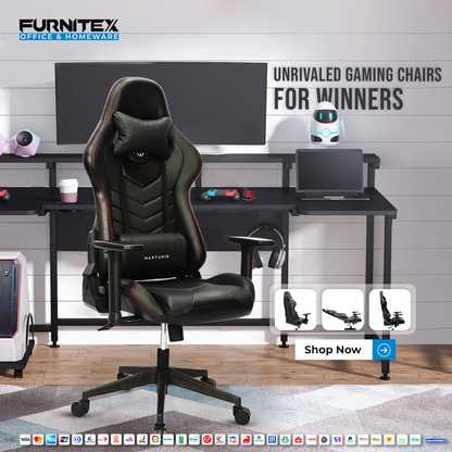 MARTUNIS - Gaming Chair with 4D Armrest (FT-F9042) - best office chair in bangladesh,  executive chair for office, childs table and chair set, Gaming Chair, Digital Safety Locker, Bar Stool, leather boss chair, Restaurant Chair, Large Antique Wall Mirror -Furnitex Limited