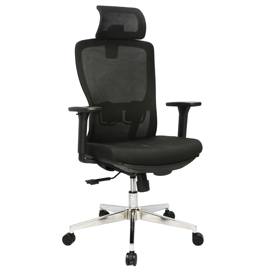 Mesh Office Chair (FT-940N3E) Black With Legrest Furnitex Limited