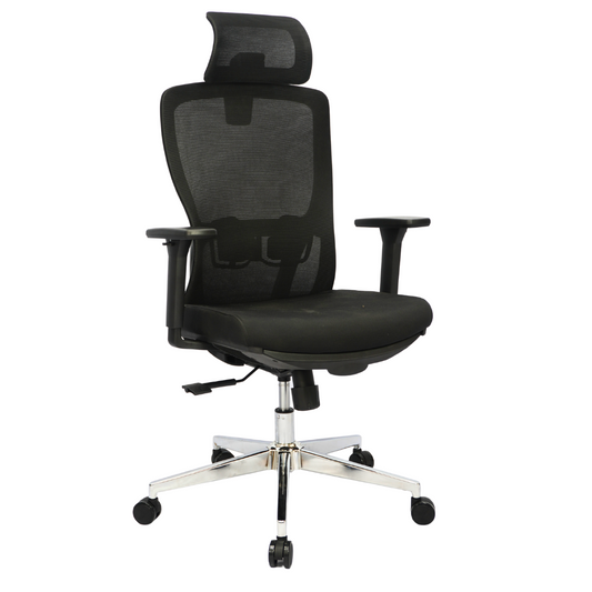 Mesh Office Chair (FT-940N3E) Black With Legrest Furnitex Limited