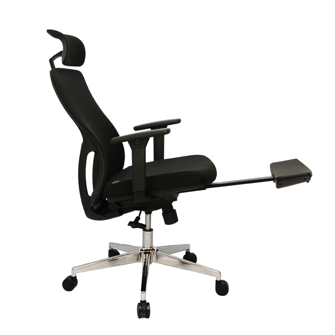 Mesh Office Chair (FT-940N3E) Black With Legrest Furnitex Limited