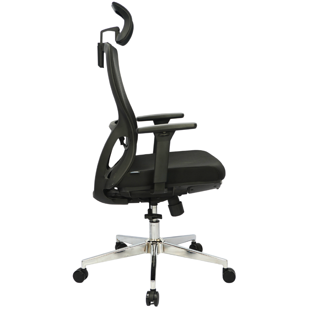 Mesh Office Chair (FT-940N3E) Black With Legrest Furnitex Limited