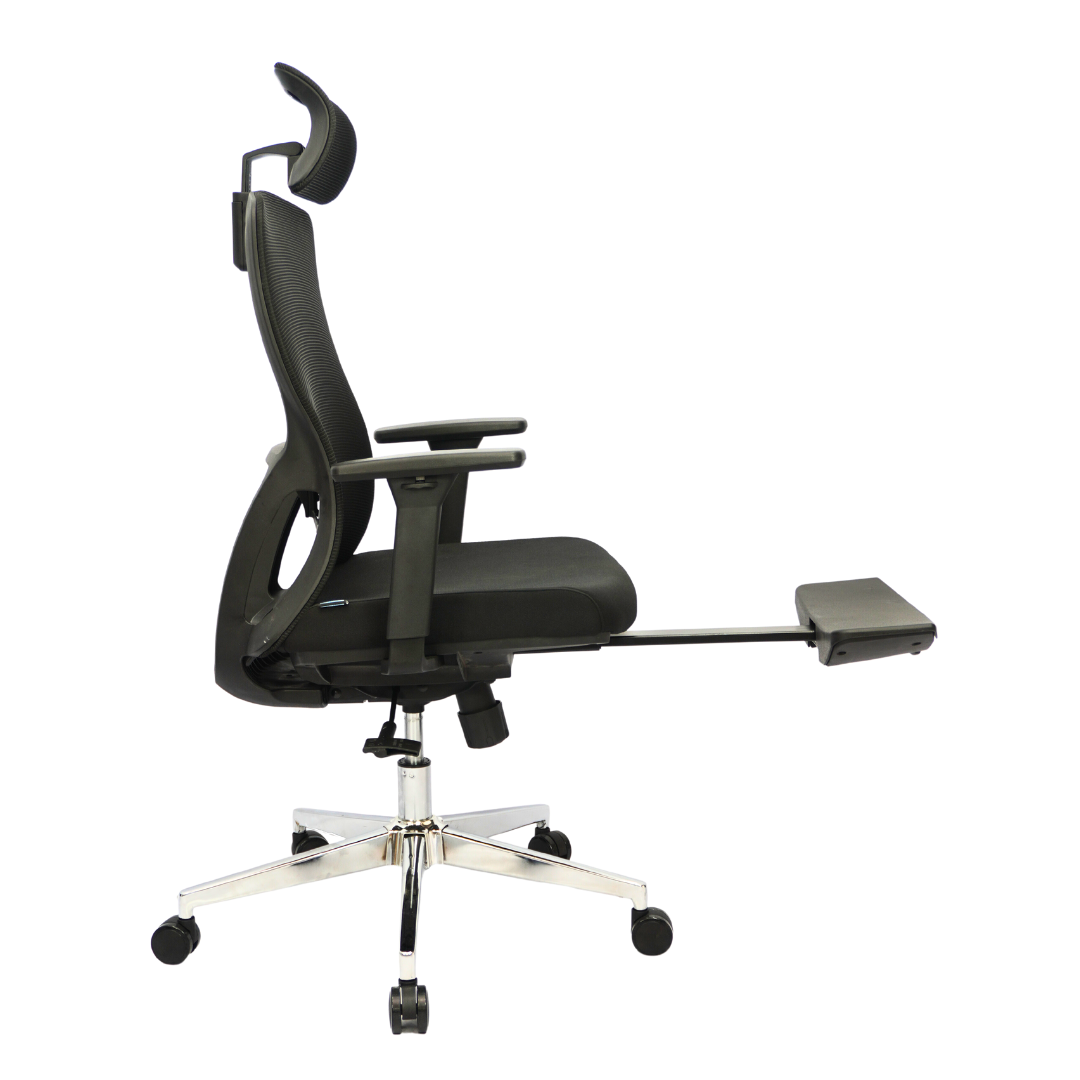 Mesh Office Chair (FT-940N3E) Black With Legrest Furnitex Limited