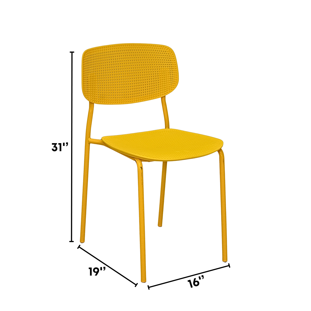 Plastic Ace Canteen Chair (FT-PCC03) Yellow Furnitex Limited