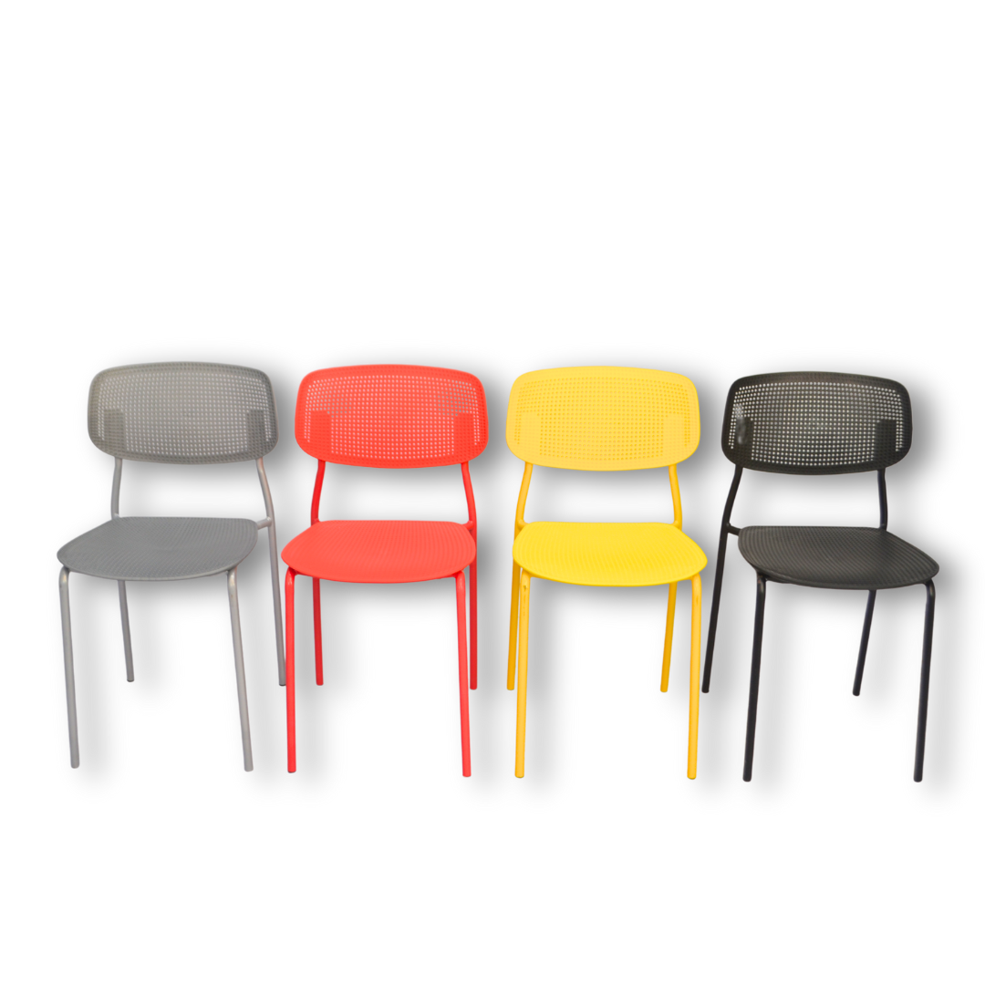 Plastic Ace Canteen Chair (FT-PCC03) Yellow Furnitex Limited