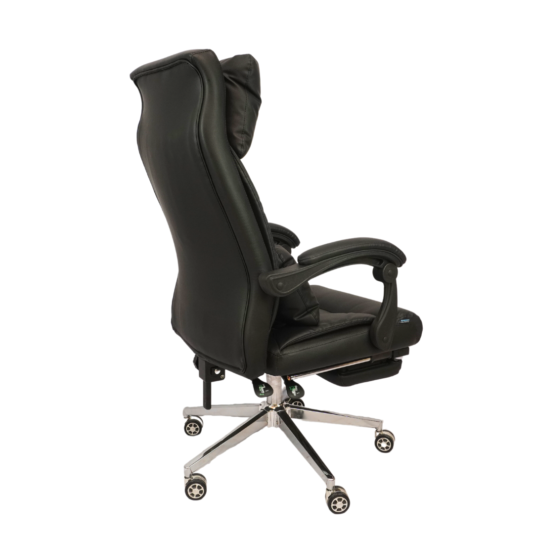 Revolving Office Chair with Footrest and Pillow (FT-HB859) Black Furnitex Limited