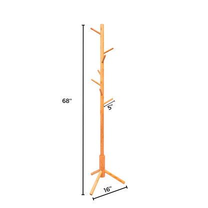 Wooden Coat Rack Stand with 8 Hooks (FT-S605) Cream - best office chair in bangladesh,  executive chair for office, childs table and chair set, Gaming Chair, Digital Safety Locker, Bar Stool, leather boss chair, Restaurant Chair, Large Antique Wall Mirror -Furnitex Limited