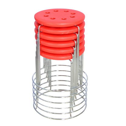 6 Combo Ring Stool (FT- S02) Red - best office chair in bangladesh,  executive chair for office, childs table and chair set, Gaming Chair, Digital Safety Locker, Bar Stool, leather boss chair, Restaurant Chair, Large Antique Wall Mirror -Furnitex Limited