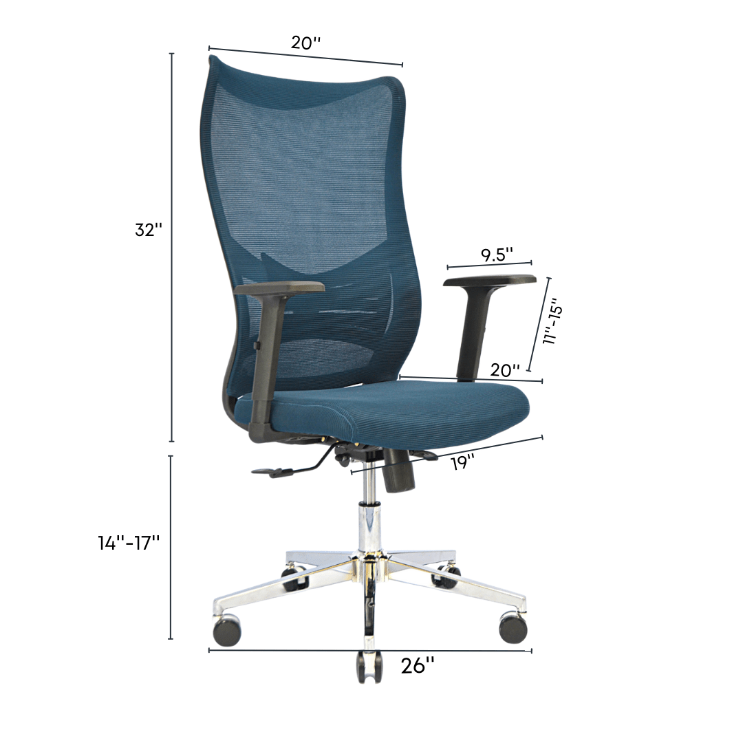 Executive Mesh Office Chair (FT-H987) Ocean Blue Furnitex Limited