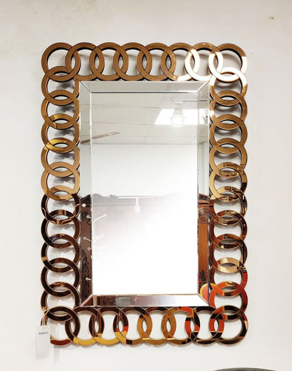 Large Golden Patterned Rectangular Diamond Cut Wall Mirror (Golden) - best office chair in bangladesh,  executive chair for office, childs table and chair set, Gaming Chair, Digital Safety Locker, Bar Stool, leather boss chair, Restaurant Chair, Large Antique Wall Mirror -Furnitex Limited