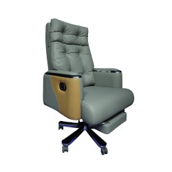 Executive Luxury Boss Chair with Footrest (FT-H0630) Deep Gray - Boss Chair | Furnitex