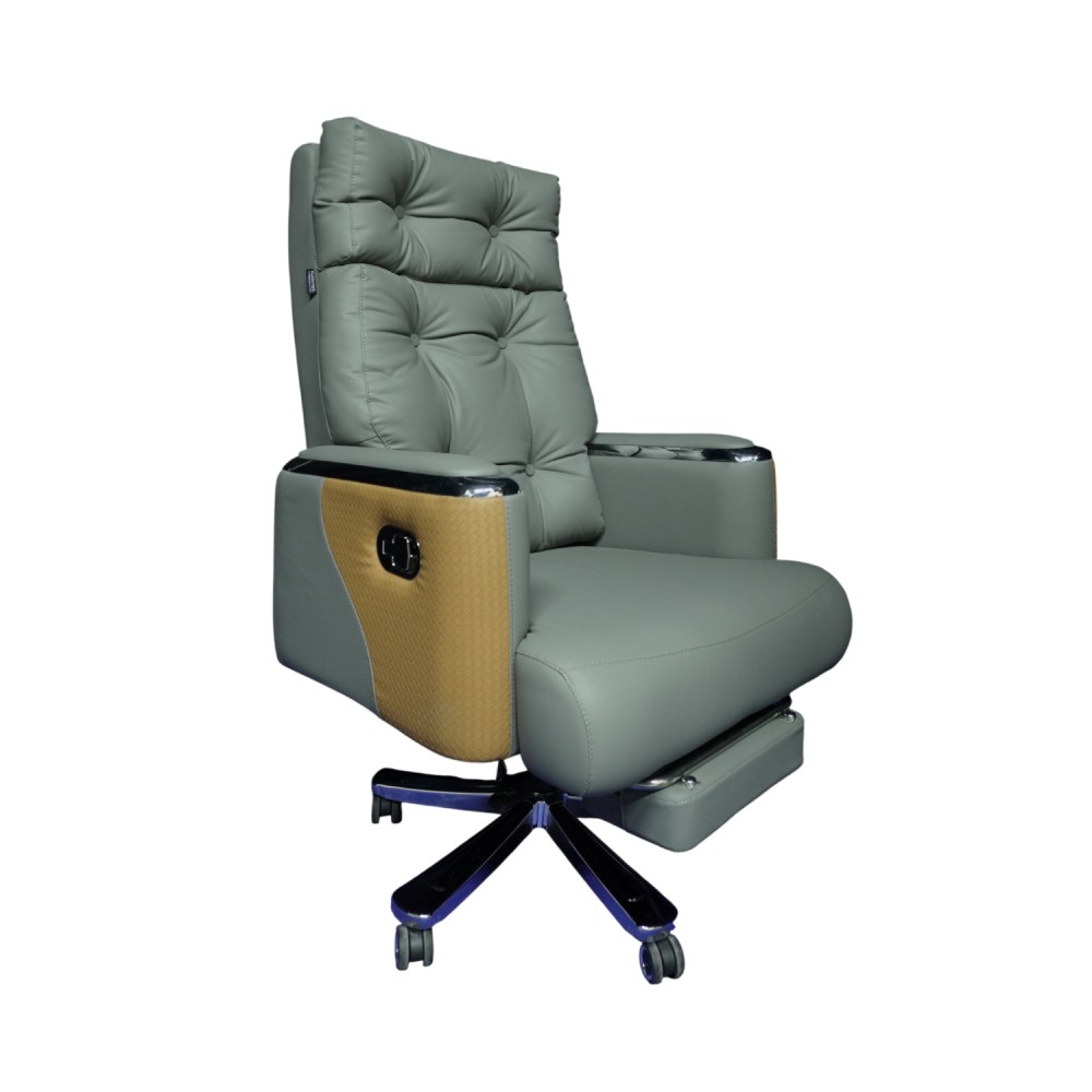 Executive Luxury Boss Chair with Footrest (FT-H0630) Deep Gray