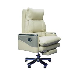 Executive Luxury Boss Chair with Footrest (FT-H0628) Light Cream - Boss Chair | Furnitex